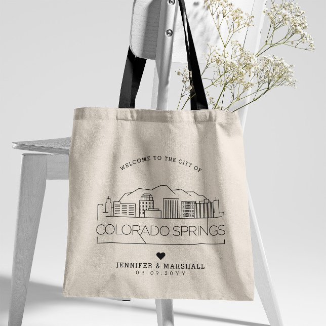Colorado Springs Wedding | Stylised Skyline Tote Bag (Creator Uploaded)