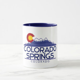 Colorado Springs wood mountains mug