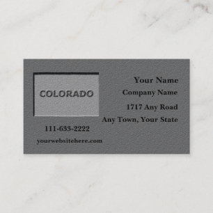 Colorado State Business card carved stone look