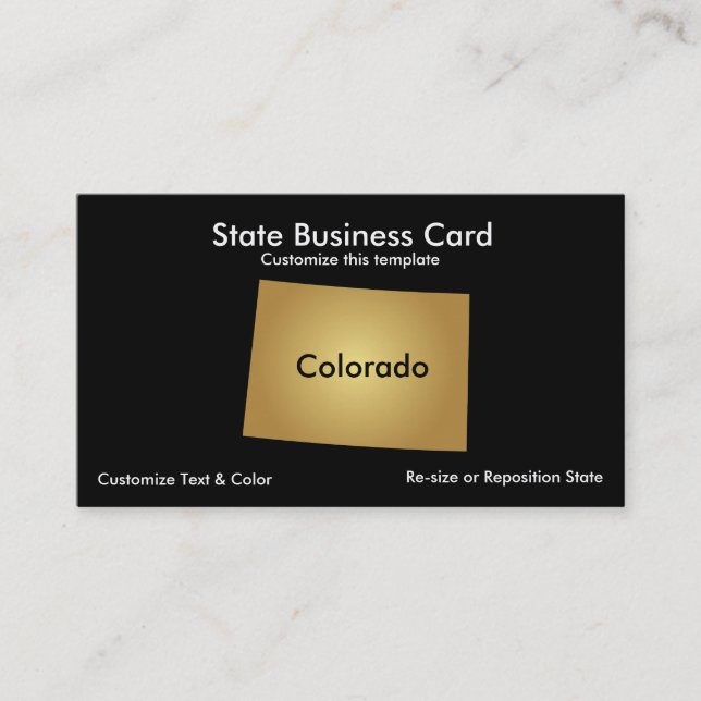 Colorado State Business Card Metallic Gold (Front)