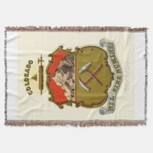 Colorado state coat of arms throw blanket