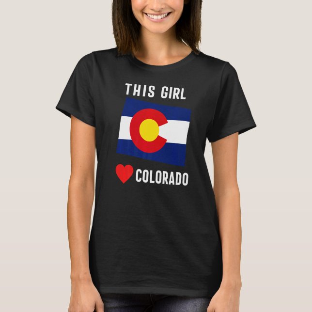 Colorado State Denver Flag Souvenir Mountain Vinta T-Shirt (Front)