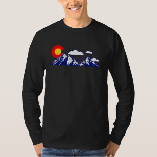 Colorado State Denver Map Flag Co Souvenir Mountai T-Shirt