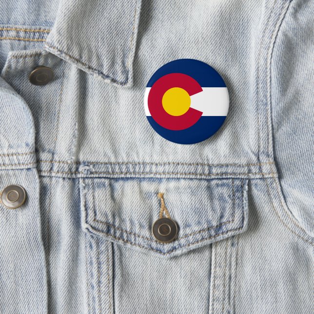 Colorado State Flag 6 Cm Round Badge (In Situ)