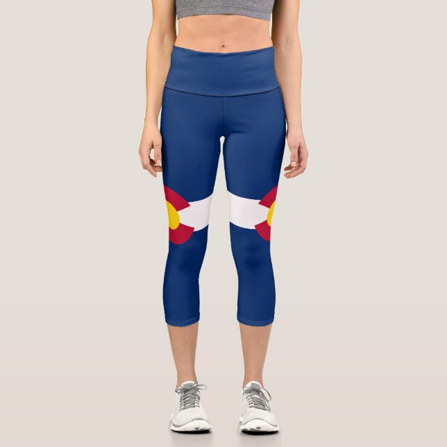 Colorado State Flag Capri Leggings (Front)