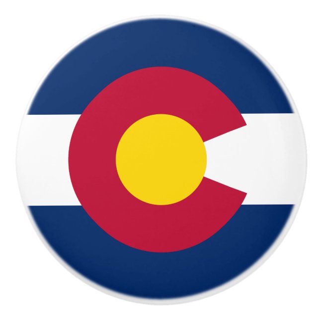 Colorado State Flag Ceramic Knob (Front)