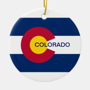 Colorado State Flag Ceramic Tree Decoration