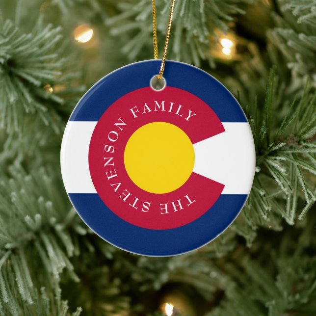 Colorado State Flag Ceramic Tree Decoration (Tree)