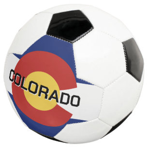 Colorado state flag custom soccer ball design