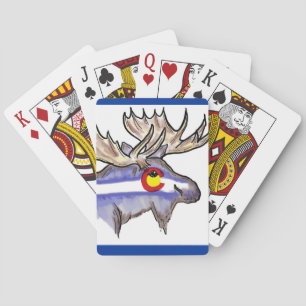 Colorado state flag design elk playing cards