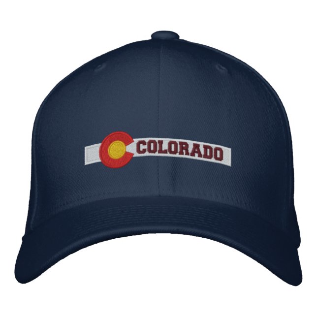 Colorado State Flag Design Embroidered Hat (Front)