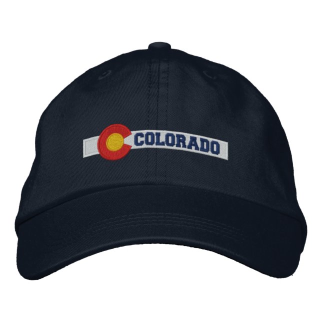Colorado State Flag Design Embroidered Hat (Front)