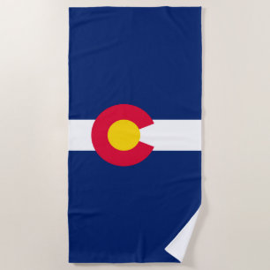 Colorado State Flag Design on a Beach Towel