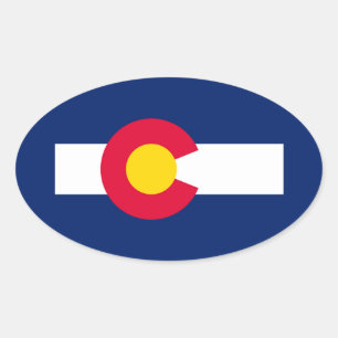 Colorado State Flag Design Oval Sticker