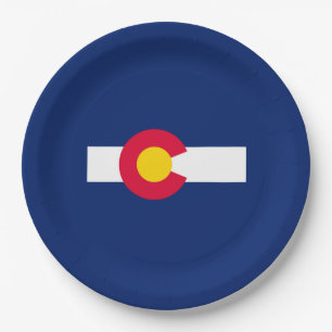 Colorado State Flag Design Paper Plate