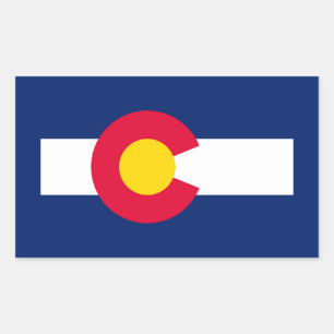 Colorado State Flag Design Rectangular Sticker
