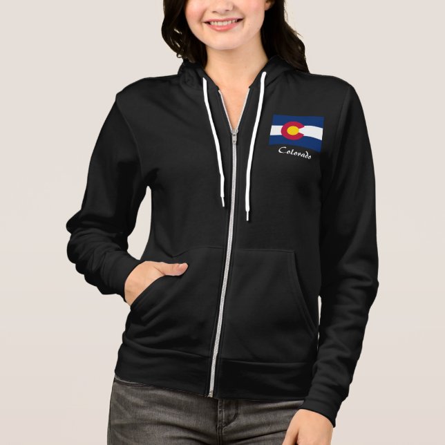 Colorado State Flag Fleece Jacket Hoodie (Front)