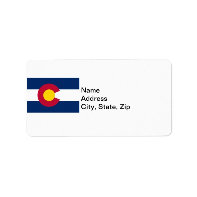 Colorado State Flag Label (Front)