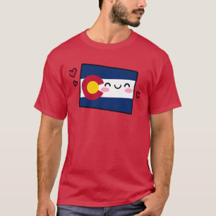 Colorado State Flag Map Smile with Love Oversized T-Shirt