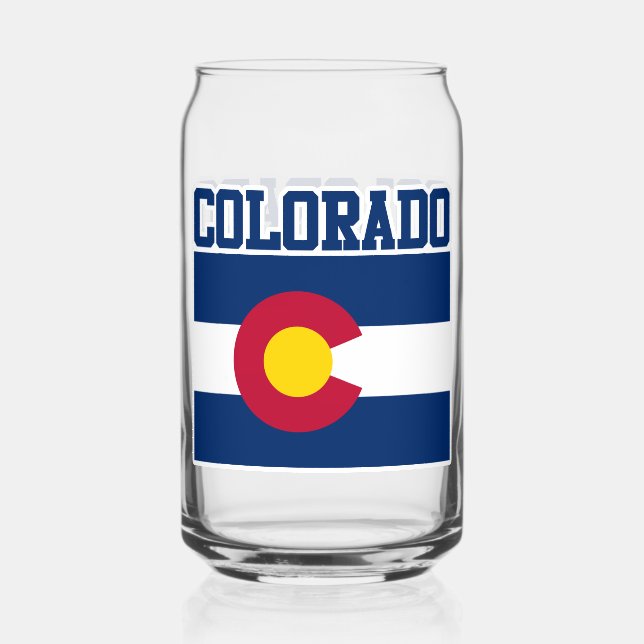 Colorado State Flag Mug Can Glass (Front)