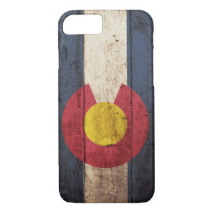 Colorado State Flag on Old Wood Grain iPhone 8/7 Case