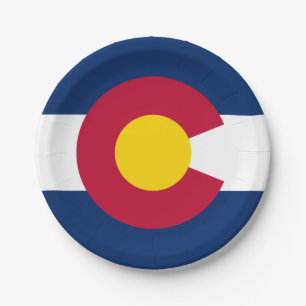Colorado State Flag Paper Plate