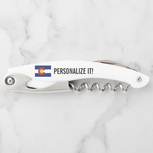 Colorado state flag personalised foldable corkscrew (Front)