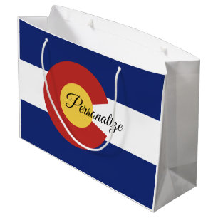 Colorado state flag personalised gift bags