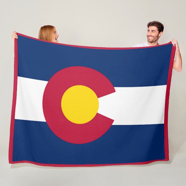 Colorado State Flag Print Patriotc Fleece Blanket (In Situ)