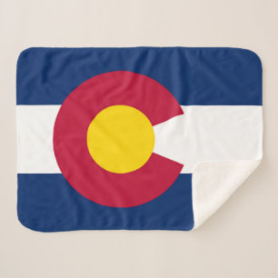 Colorado State Flag Print Patriotic Sherpa Blanket