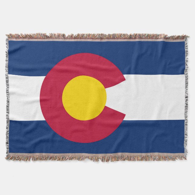 Colorado State Flag Print Patriotic Throw Blanket (Front)