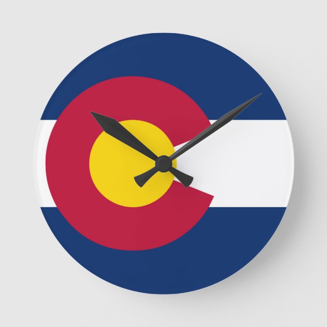 Colorado State Flag Round Clock (Front)