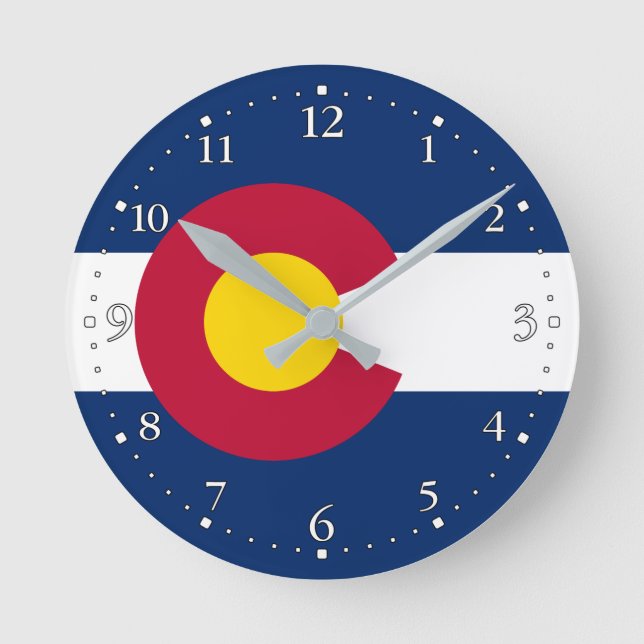 Colorado State Flag Round Clock (Front)