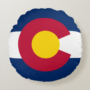 Colorado State Flag Round Cushion