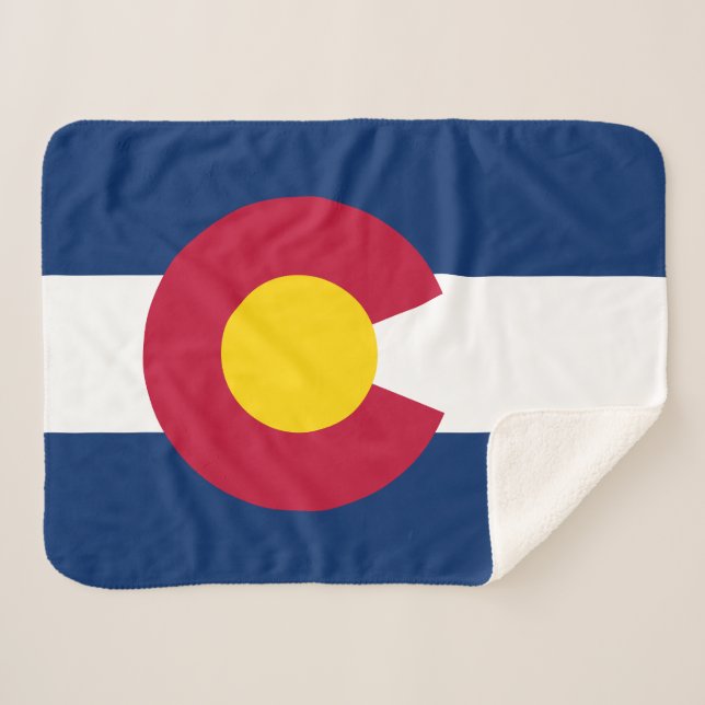 Colorado State Flag Sherpa Blanket (Front (Horizontal))