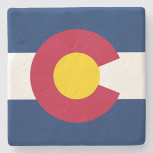 Colorado State Flag Stone Coaster