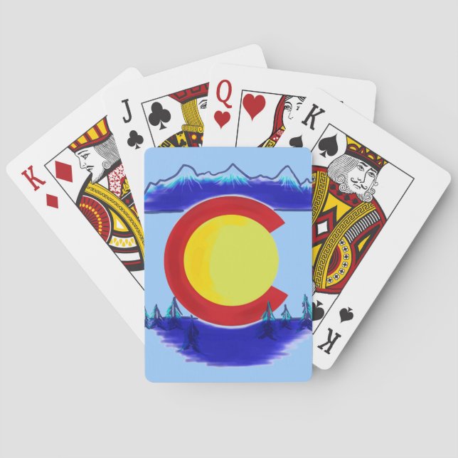 Colorado state flag symbol art playing cards (Back)