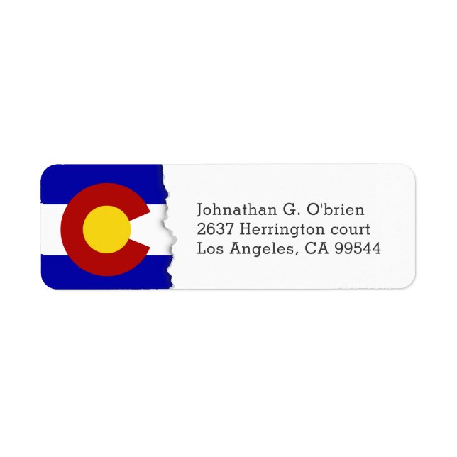 Colorado State Flag White Personalised (Front)