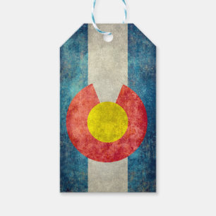 Colorado State flag with vintage retro grungy look Gift Tags