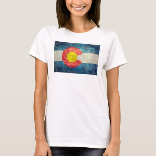 Colorado State flag with vintage retro grungy look T-Shirt