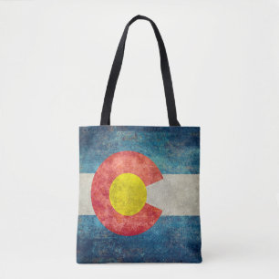 Colorado State flag with vintage retro grungy look Tote Bag