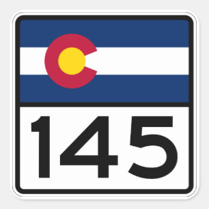 Colorado State Highway 145 Square Sticker