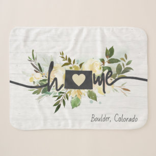 Colorado State Personalised Your Home City Rustic Sherpa Blanket