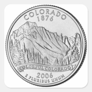 Colorado State Quarter Square Sticker