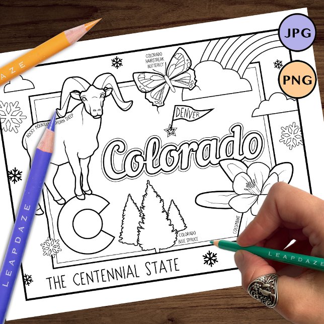colorado state shape and facts colouring page (Creator Uploaded)