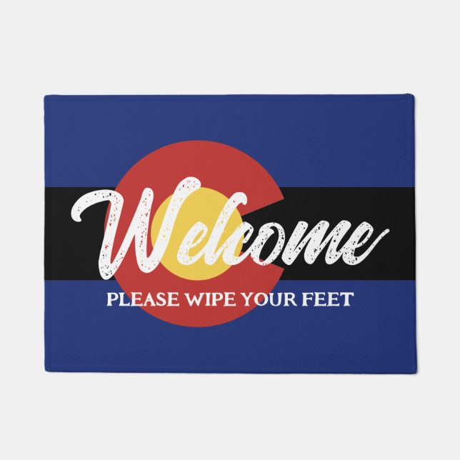 Colorado state state flag welcome doormat (Front)
