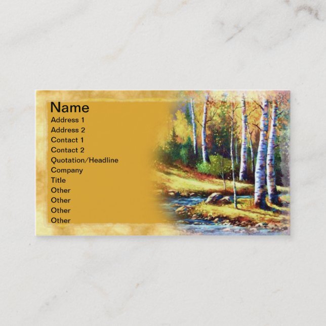 Colorado Stream Art Business Card (Front)