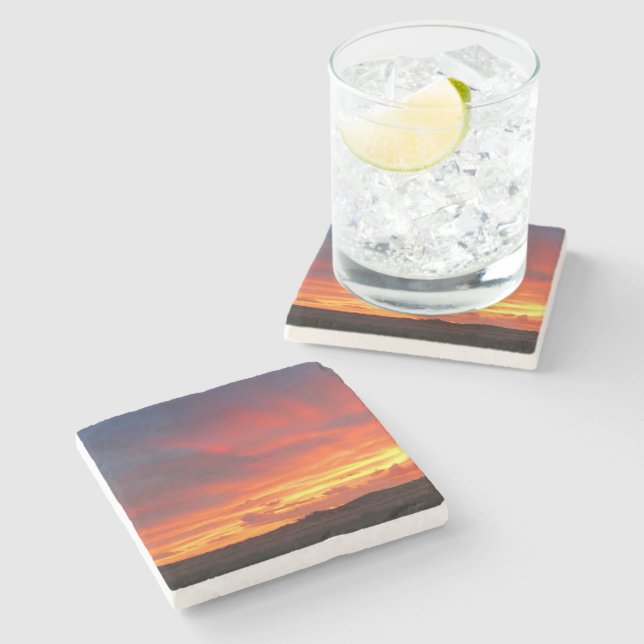 Colorado Sunset Stone Coaster (Side)
