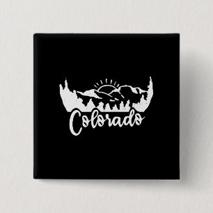 Colorado Tee - Retro Vintage Mountains Nature Hike 15 Cm Square Badge