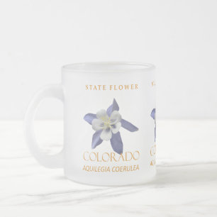 Colorado Territory Flower Aquilegia coerulea Frosted Glass Coffee Mug